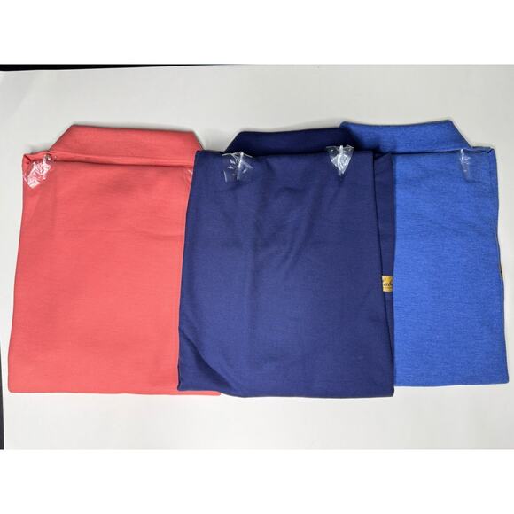Roundtree Yorke Pima Cotton Size XL Men’s Polo Lot 3 Shirt Red Navy Pink New NWT - Picture 2 of 8